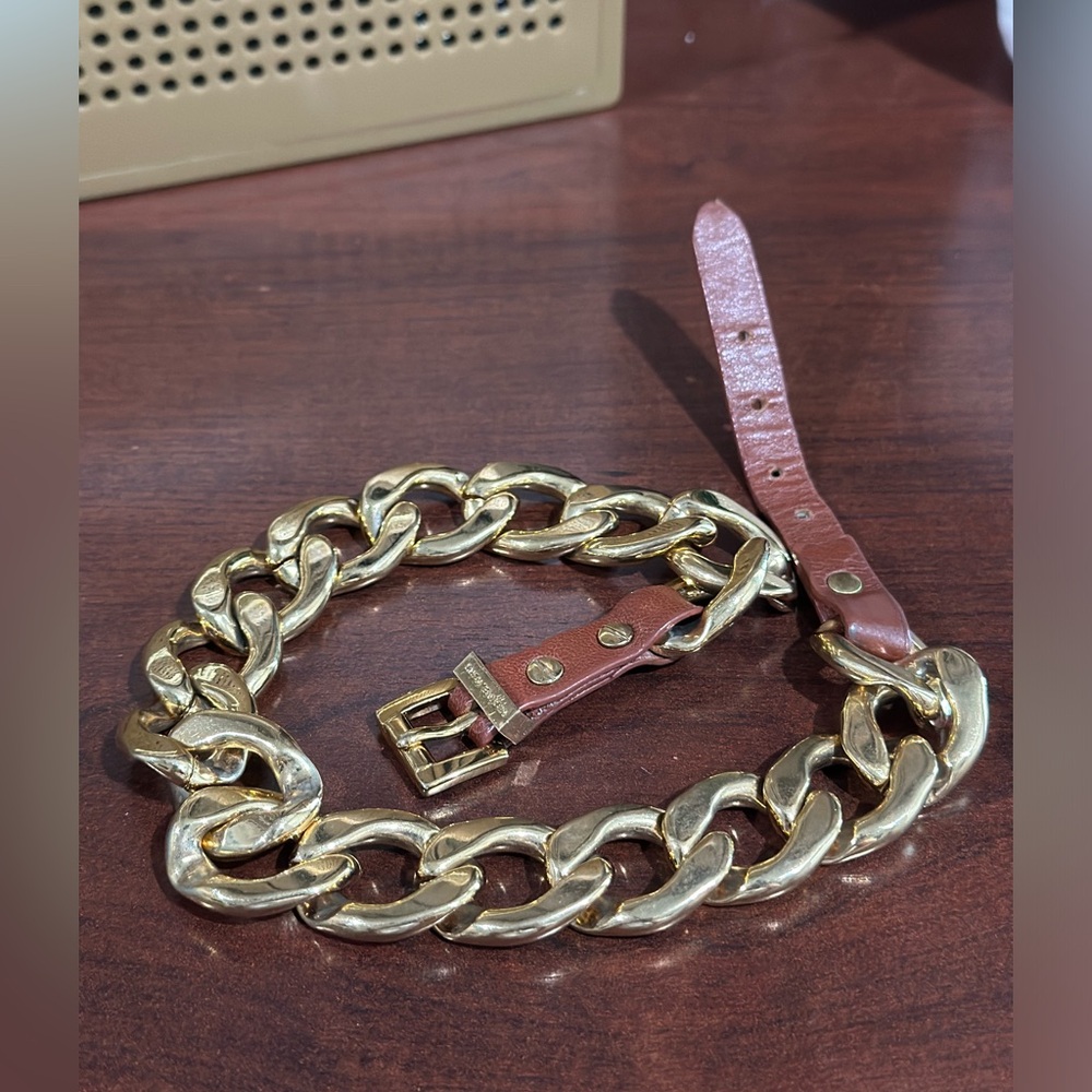 Michael Kors Wrap around gold and leather bracelet